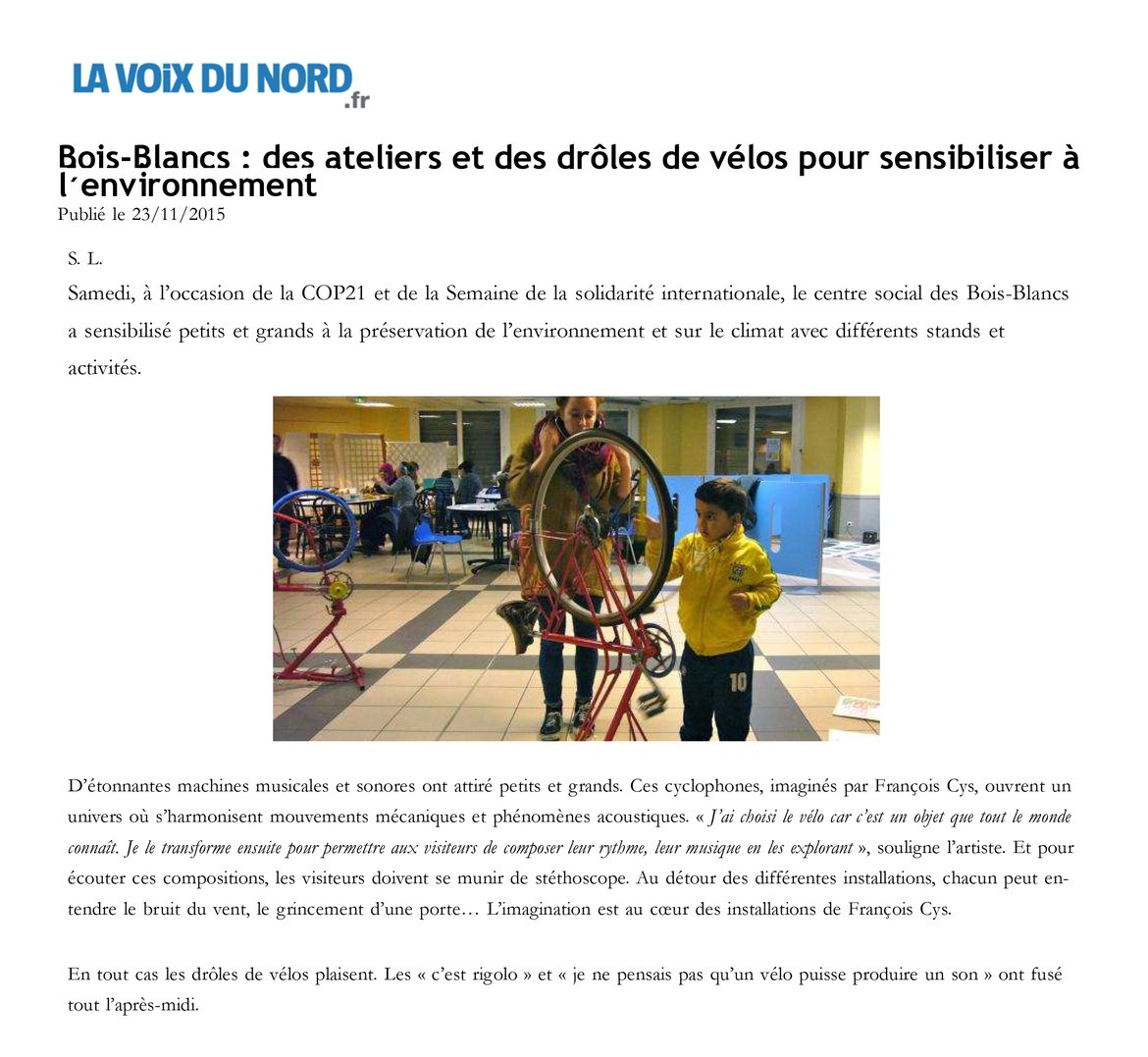 La Voix du Nord 23-11-2015